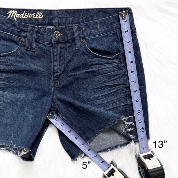 Madewell Distressed Fringe Hem Cutoff Denim Jean Shorts 26 - Picture 6 of 7